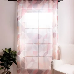 Fertigschal mit Schlaufenband geometrisch orange taupe weiß 140x245cm