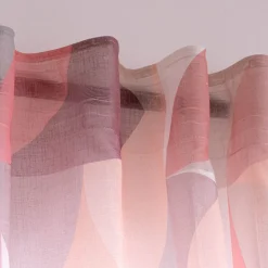 Fertigschal mit Schlaufenband geometrisch orange taupe weiß 140x245cm