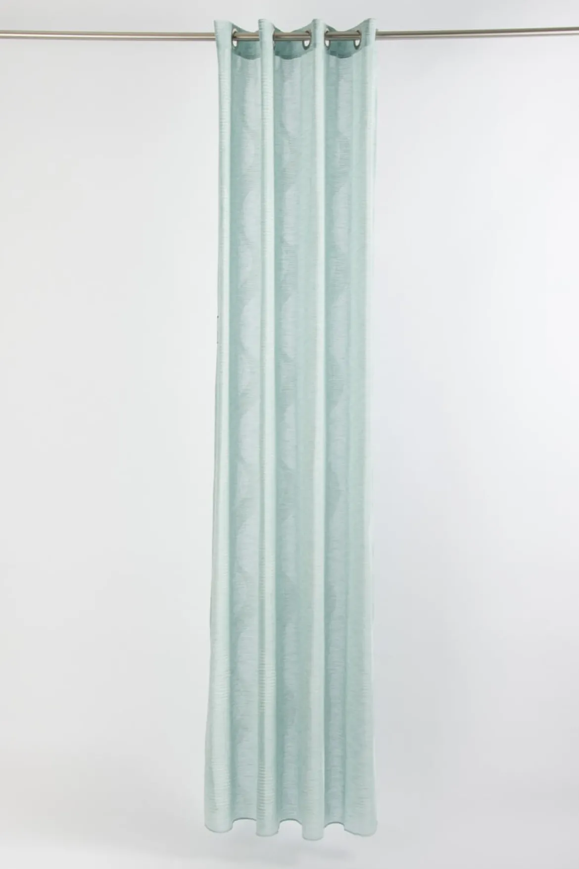 Fertigvorhang Ösenschal mit Metallösen Geschwungen türkis weiß 145x245cm