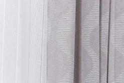 Fertigvorhang Ösenschal mit Metallösen Geschwungen türkis weiß 145x245cm