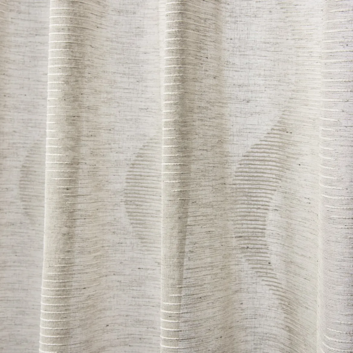 Fertigvorhang Ösenschal mit Metallösen Geschwungen grau weiß 145x245cm