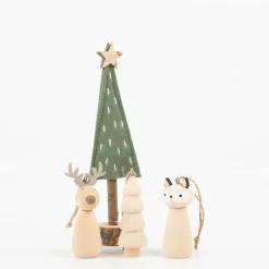 Filz Weihnachtsbaum grün zum Stellen 21 cm – Holzfuß & Stern von Rayher