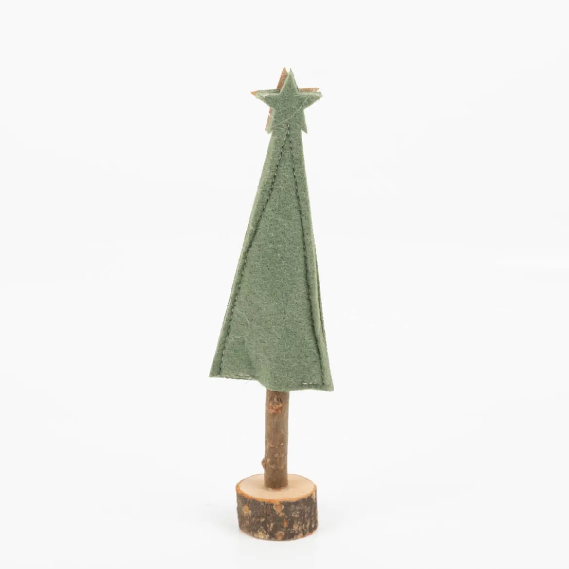 Filz Weihnachtsbaum grün zum Stellen 21 cm – Holzfuß & Stern von Rayher