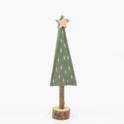 Filz Weihnachtsbaum grün zum Stellen 21 cm – Holzfuß & Stern von Rayher