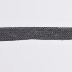 Flachkordel Baumwolle dunkelgrau Breite: 1,5cm