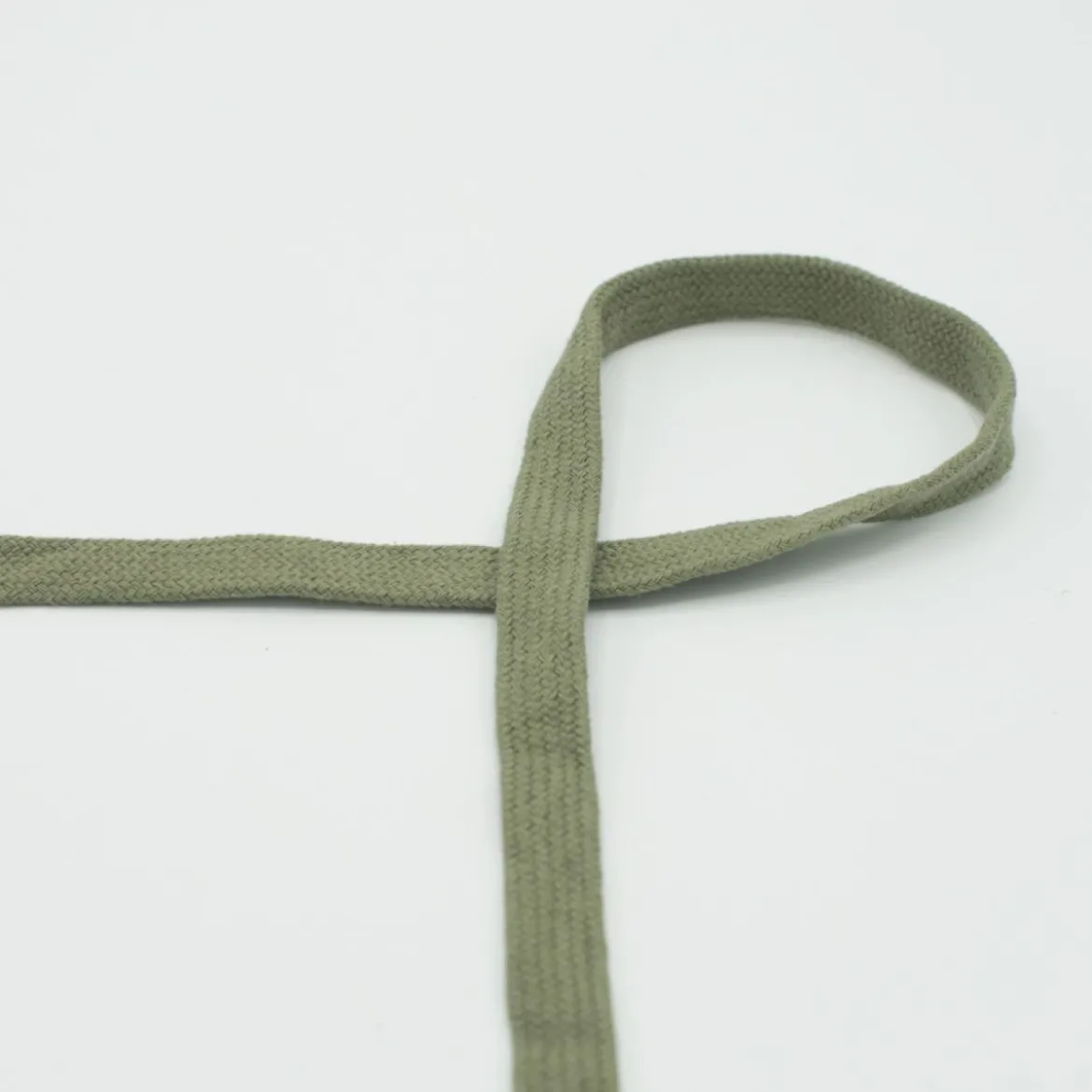 Flachkordel Baumwolle khaki Breite: 1,5cm