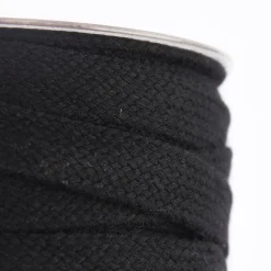 Flachkordel Baumwolle schwarz Breite: 2cm