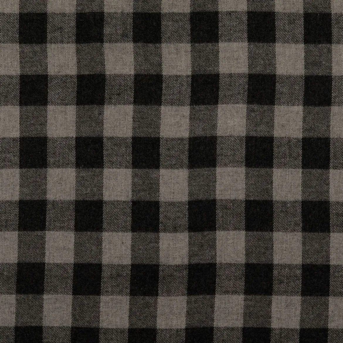 Flanell Stoff aus Baumwolle garngefärbt Karo grau 1,44m Breite