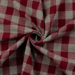 Flanell Stoff aus Baumwolle garngefärbt Karo rot 1,44m Breite