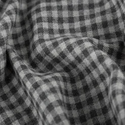 Flanell Stoff aus Baumwolle garngefärbt Mini-Karo grau 1,44m Breite