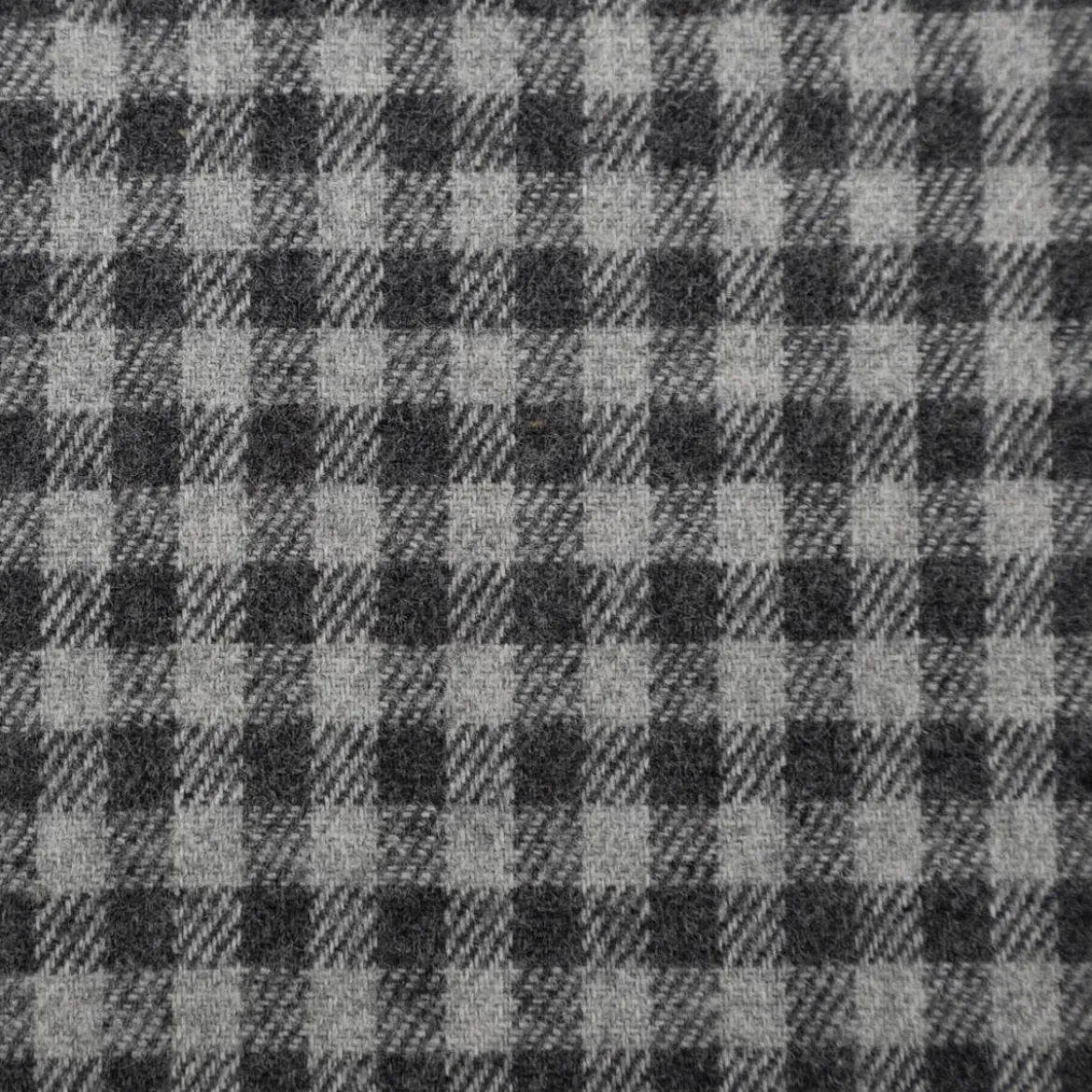 Flanell Stoff aus Baumwolle garngefärbt Mini-Karo grau 1,44m Breite