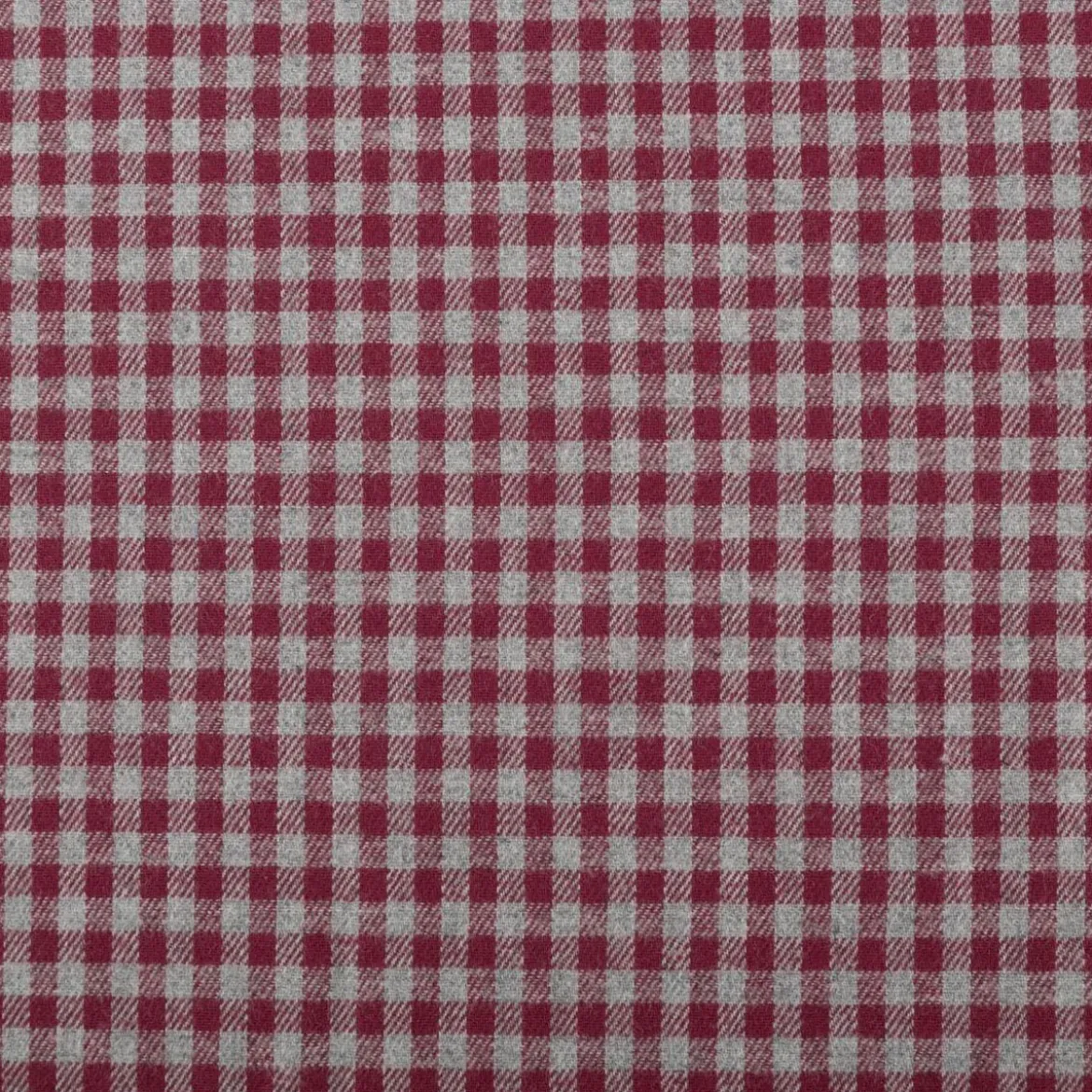 Flanell Stoff aus Baumwolle garngefärbt Mini-Karo rot 1,44m Breite