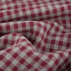 Flanell Stoff aus Baumwolle garngefärbt Mini-Karo rot 1,44m Breite