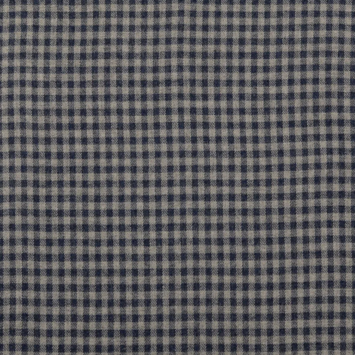 Flanell Stoff aus Baumwolle garngefärbt Mini-Karo blau 1,44m Breite
