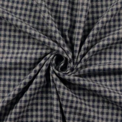 Flanell Stoff aus Baumwolle garngefärbt Mini-Karo blau 1,44m Breite