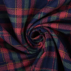 Flanellstoff aus Baumwolle Karos blau rot 1,43m Breite