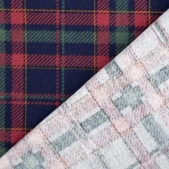 Flanellstoff aus Baumwolle Karos blau rot 1,43m Breite