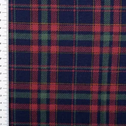 Flanellstoff aus Baumwolle Karos blau rot 1,43m Breite