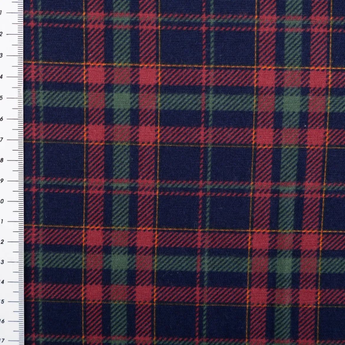 Flanellstoff aus Baumwolle Karos blau rot 1,43m Breite