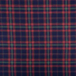 Flanellstoff aus Baumwolle Karos blau rot 1,43m Breite
