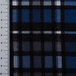 Flanell Stoff Baumwollflanell Karo blau 1,47m Breite