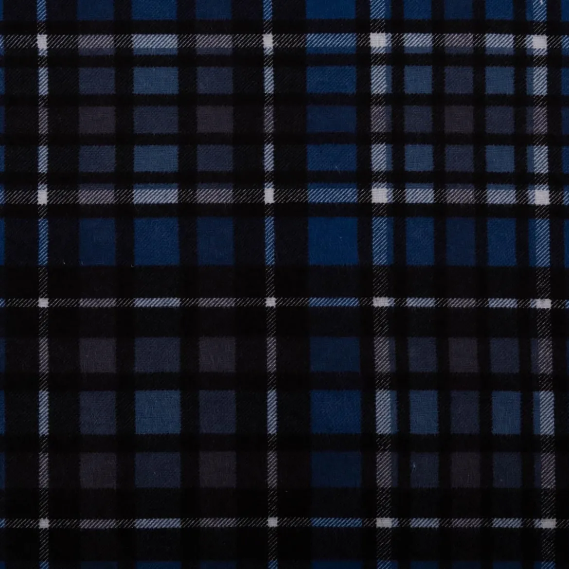 Flanell Stoff Baumwollflanell Karo blau 1,47m Breite