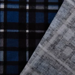 Flanell Stoff Baumwollflanell Karo blau 1,47m Breite