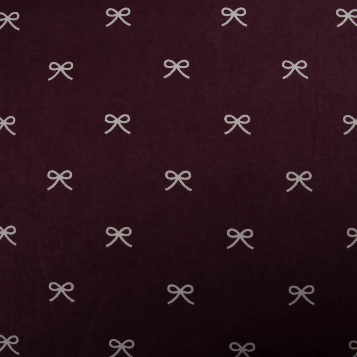 Flanell Stoff Baumwollflanell Schleifen aubergine 1,47m Breite