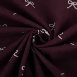 Flanell Stoff Baumwollflanell Schleifen aubergine 1,47m Breite