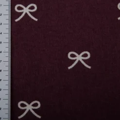 Flanell Stoff Baumwollflanell Schleifen aubergine 1,47m Breite
