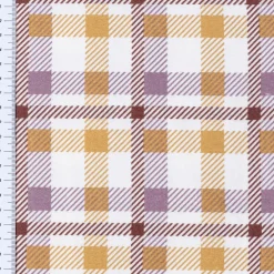 Flanellstoff Baumwollstoff Karos offweiß ocker flieder 1,45m Breite