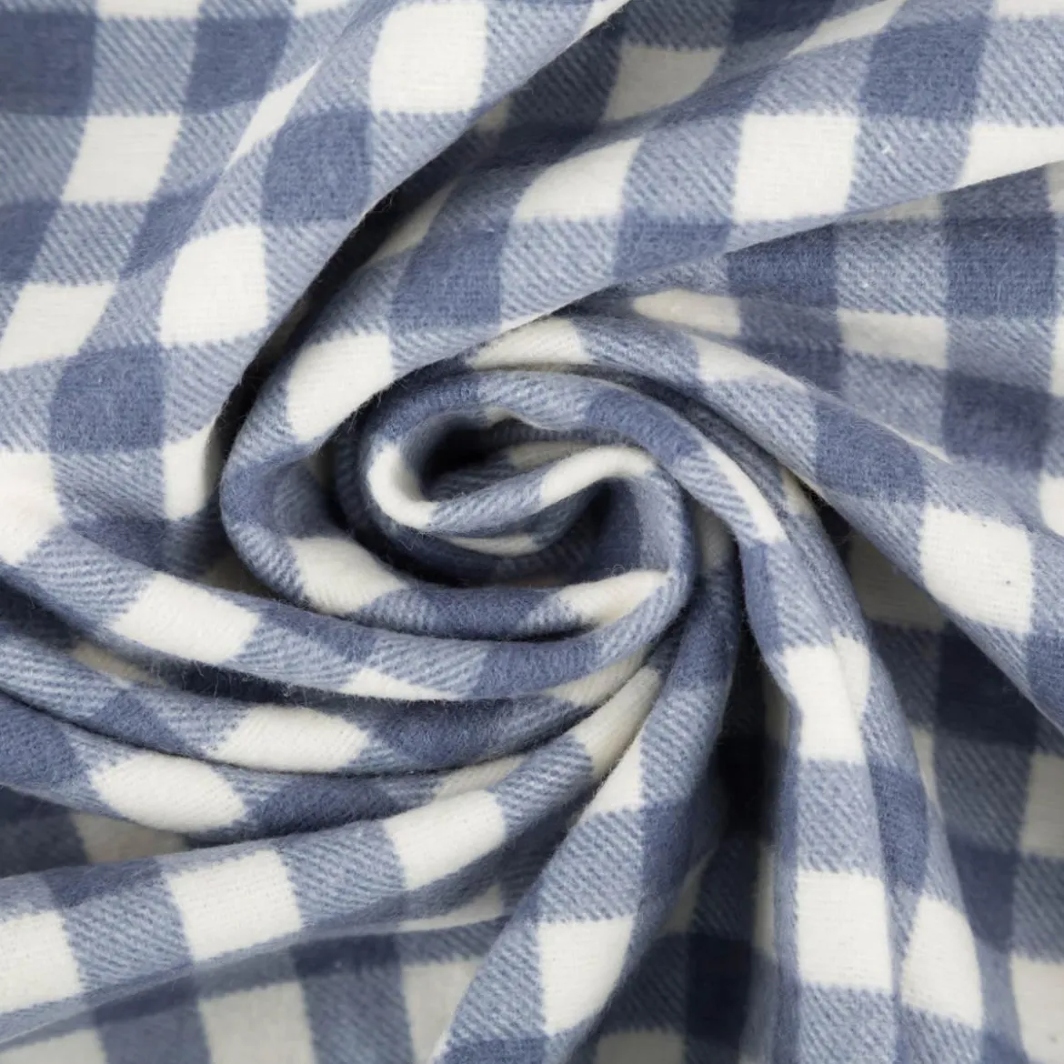 Flanellstoff Baumwollstoff Karos blau 1,43m Breite