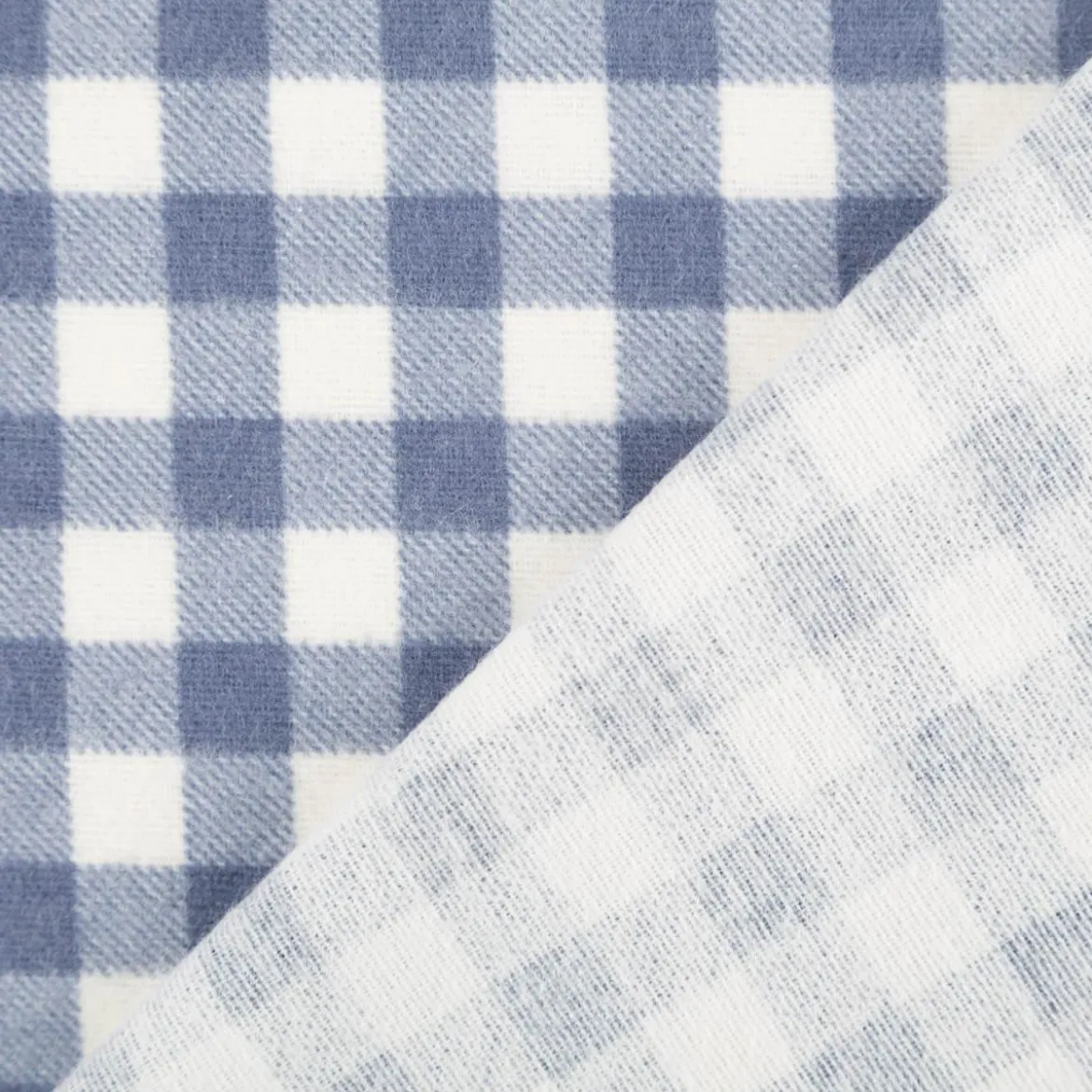 Flanellstoff Baumwollstoff Karos blau 1,43m Breite