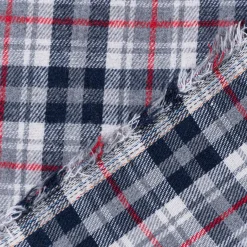Flanellstoff Bekleidungsstoff YARN DYED Karos grau blau rot 1,45m Breite
