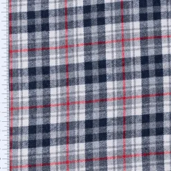 Flanellstoff Bekleidungsstoff YARN DYED Karos grau blau rot 1,45m Breite