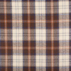 Flanellstoff brushed yarn died checks Karo braun creme blau 1,45m Breite