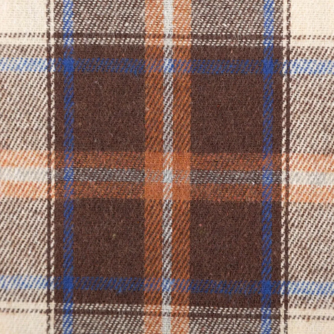 Flanellstoff brushed yarn died checks Karo braun creme blau 1,45m Breite