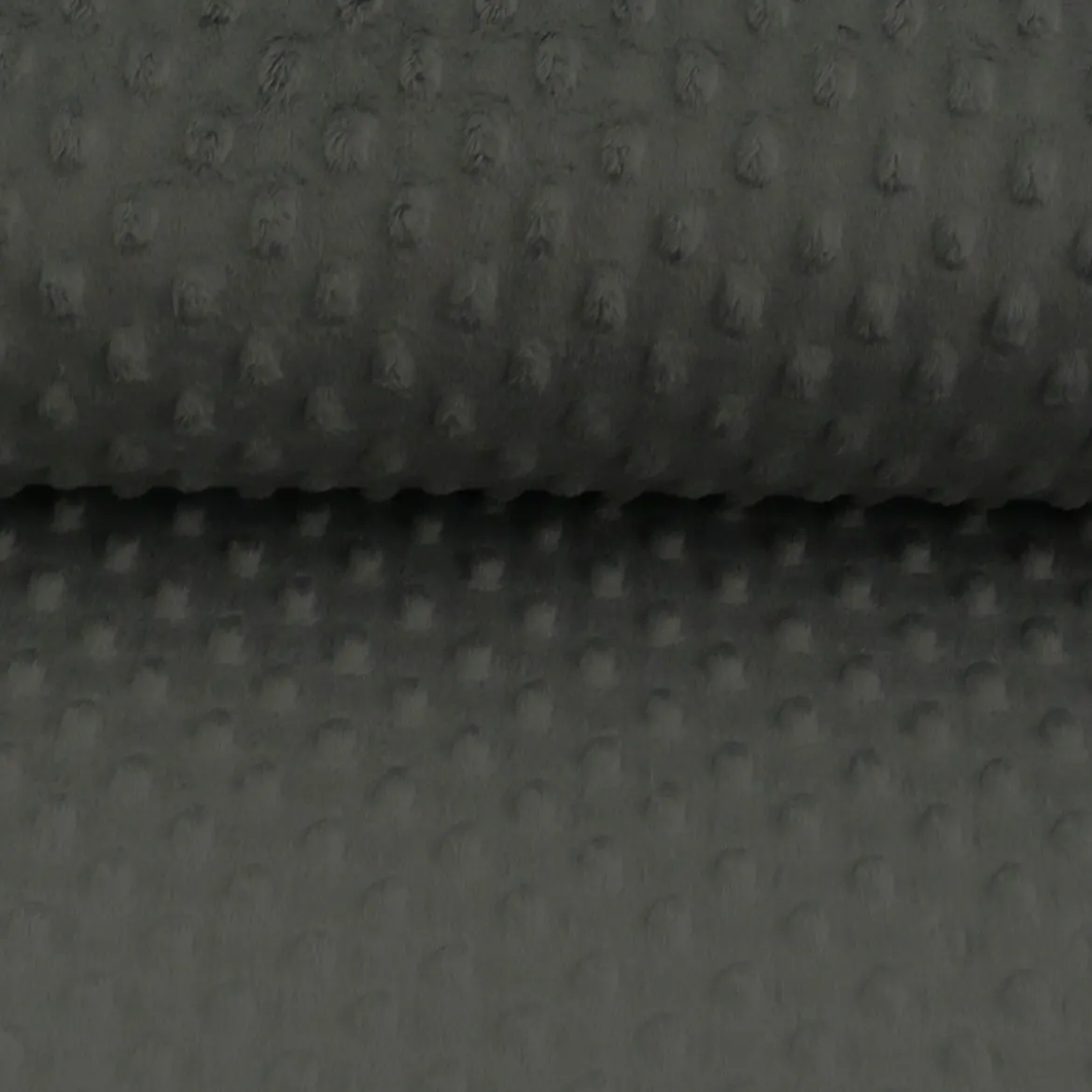 Fleece Minky dots Noppen dunkelgrau Kuschel Stoff Flausch