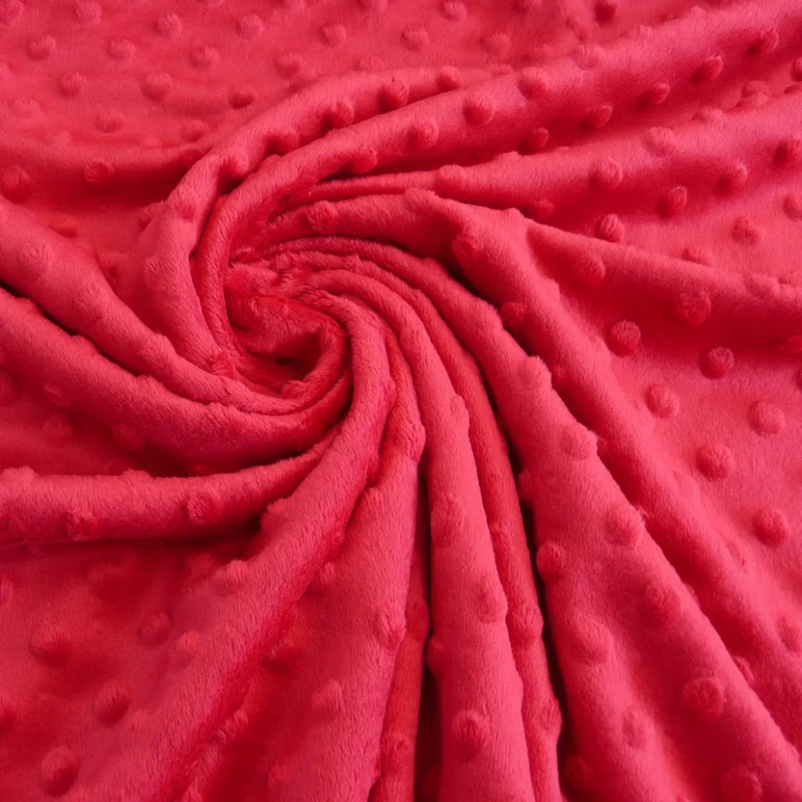 Fleece Minky dots Noppen rot Kuschel Stoff Flausch