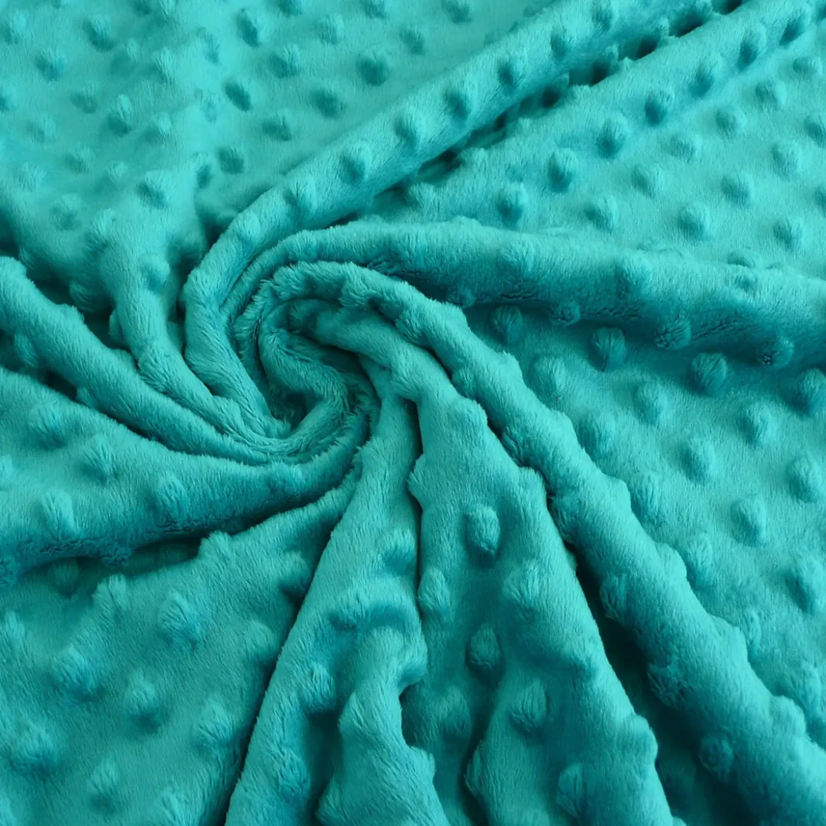 Fleece Minky dots Noppen smaragd grün Kuschel Stoff Flausch