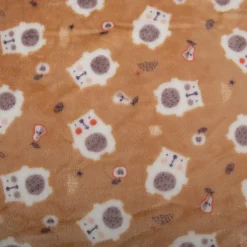 Fleecestoff Bärchen mit Birne & Apfel beige – kuschelweich, 1,45 m Breite