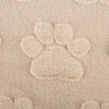 Fleece Stoff 3D Pfoten einfarbig beige 1,6m Breite