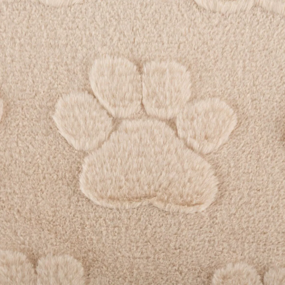 Fleece Stoff 3D Pfoten einfarbig beige 1,6m Breite