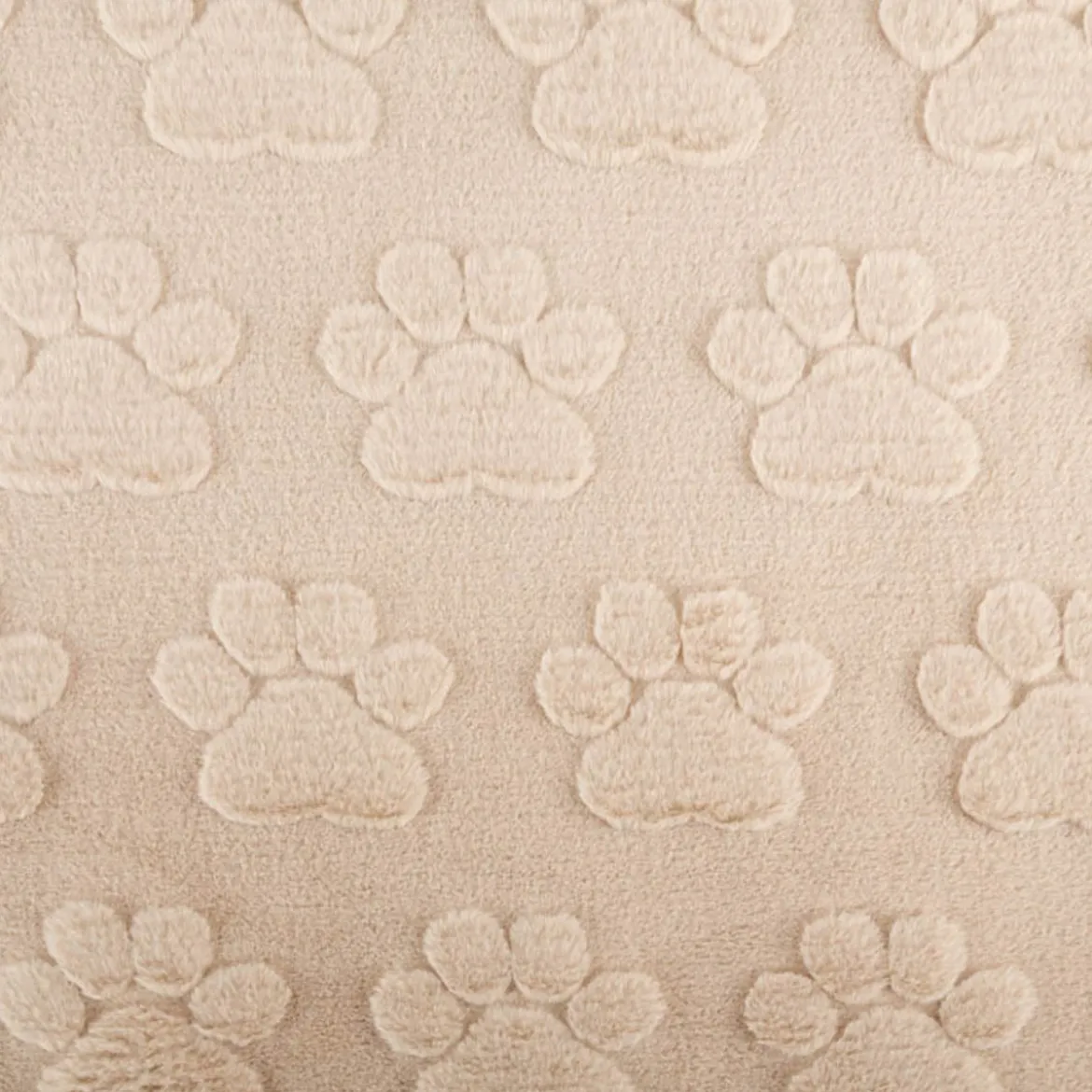 Fleece Stoff 3D Pfoten einfarbig beige 1,6m Breite