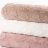Fleece Stoff 3D Pfoten superflauschig Ecru 1,60m