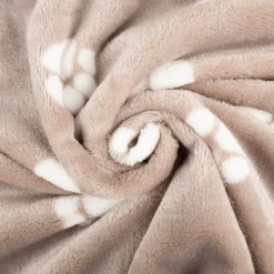 Fleece Stoff Pfoten weich & pflegeleicht Beige 1,45m