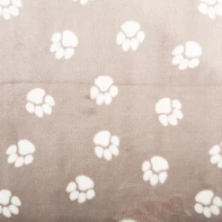 Fleece Stoff Pfoten weich & pflegeleicht Beige 1,45m