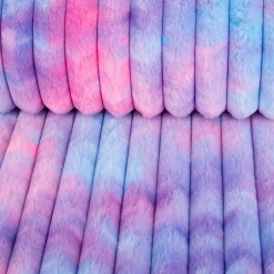 Fleece Stoff Rib Batik Pink Blau Polarfleece Digitaldruck, 145 cm Breite