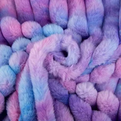 Fleece Stoff Rib Batik Pink Blau Polarfleece Digitaldruck, 145 cm Breite