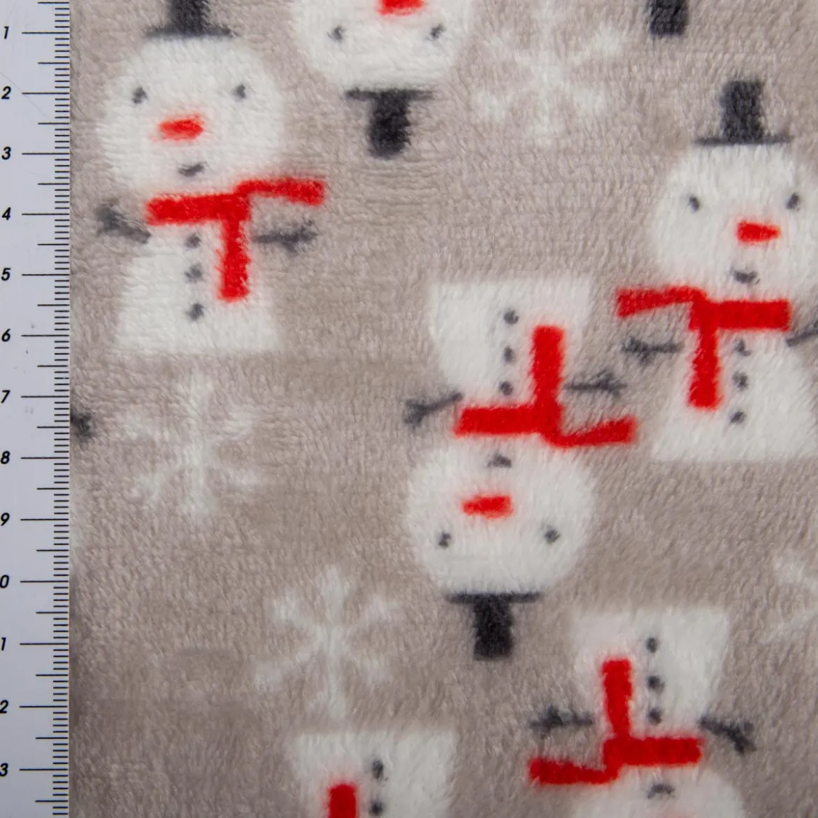 Fleecestoff Schneeman Frosty grau – kuschelweich, 1,45 m Breite